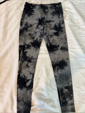 Calvin Klein Performance Black and Gray Tie-Dye Leggings